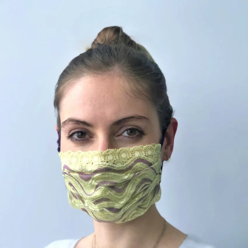 Mask | Waves | Gelb Lila | 2-Layers | One Size