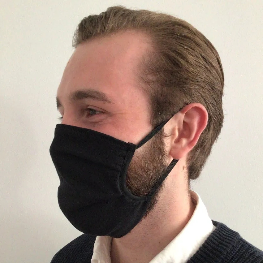 Mask | With Wire | Black | 2-Layers | Comfy Cotton | One Size