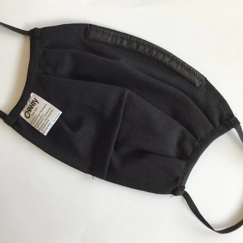 Mask | With Wire | Black | 2-Layers | Comfy Cotton | One Size