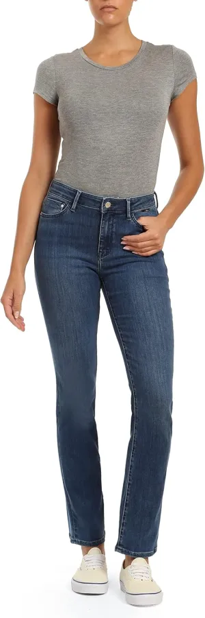 Mavi Women's Kendra High Rise Straight Boyfriend Jeans - Stretch Denim Jeans - Comfortable Jeans for Women, Machine Washable