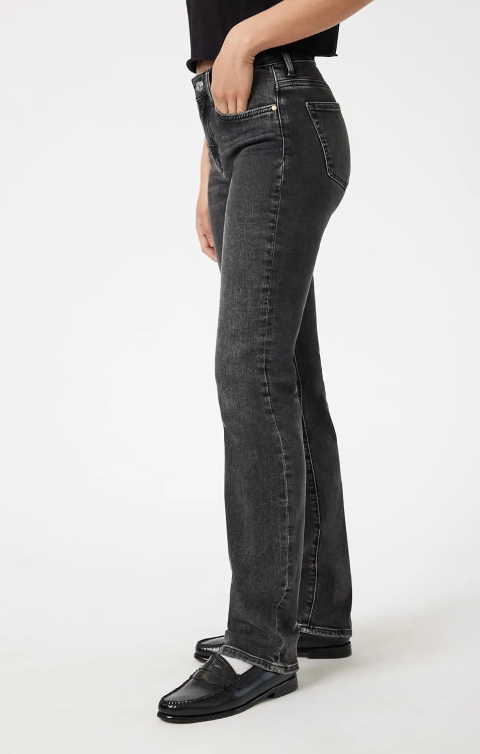 Mavi Women's Kendra High Rise Straight Boyfriend Jeans - Stretch Denim Jeans - Comfortable Jeans for Women, Machine Washable