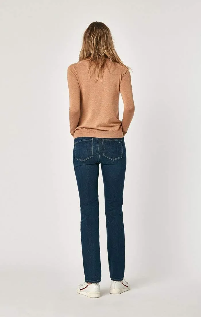 Mavi Women's Kendra High Rise Straight Boyfriend Jeans - Stretch Denim Jeans - Comfortable Jeans for Women, Machine Washable