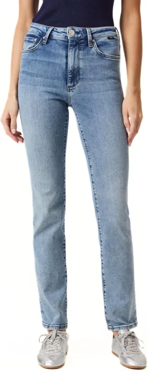 Mavi Women's Kendra High Rise Straight Boyfriend Jeans - Stretch Denim Jeans - Comfortable Jeans for Women, Machine Washable