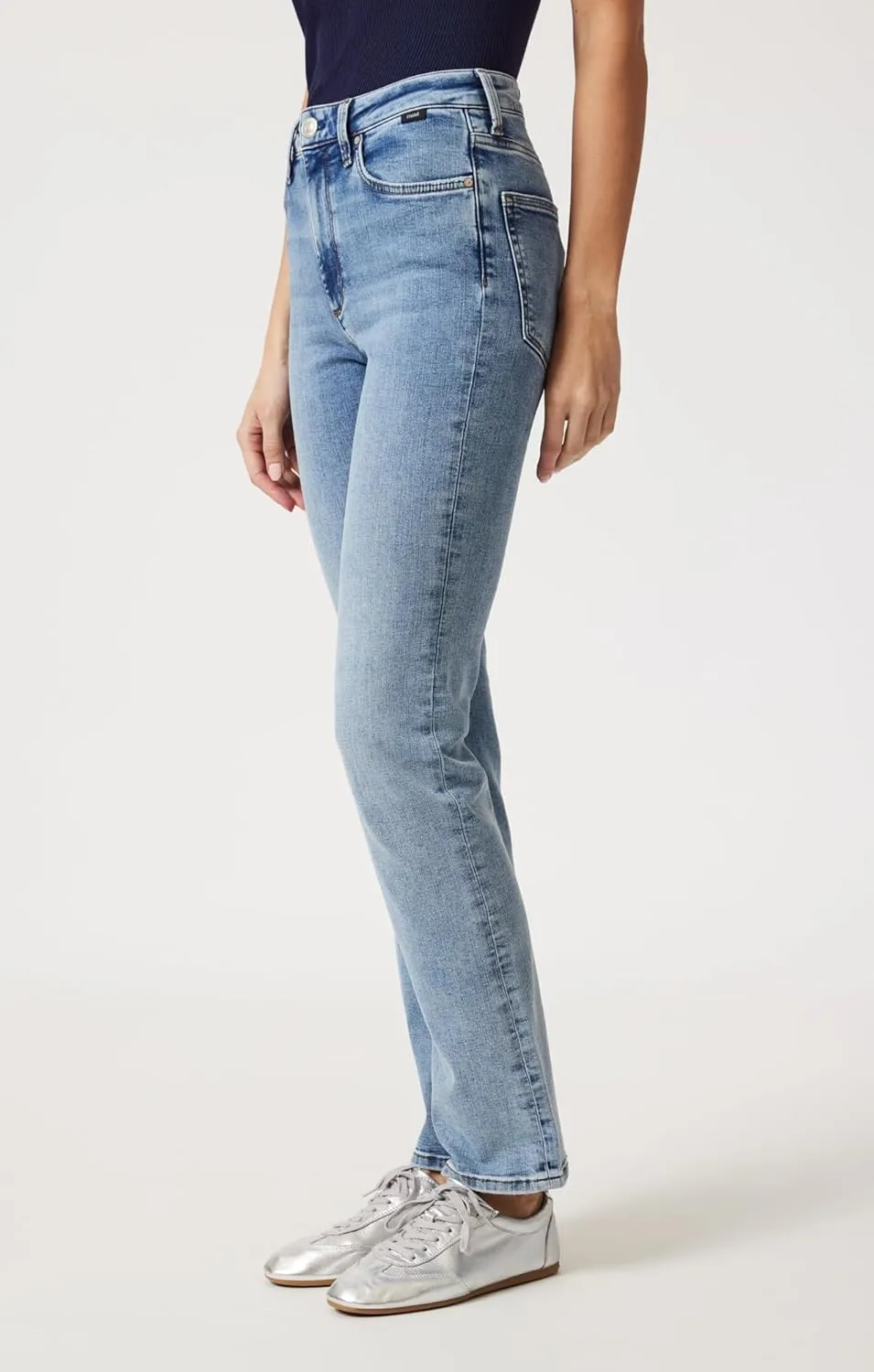 Mavi Women's Kendra High Rise Straight Boyfriend Jeans - Stretch Denim Jeans - Comfortable Jeans for Women, Machine Washable