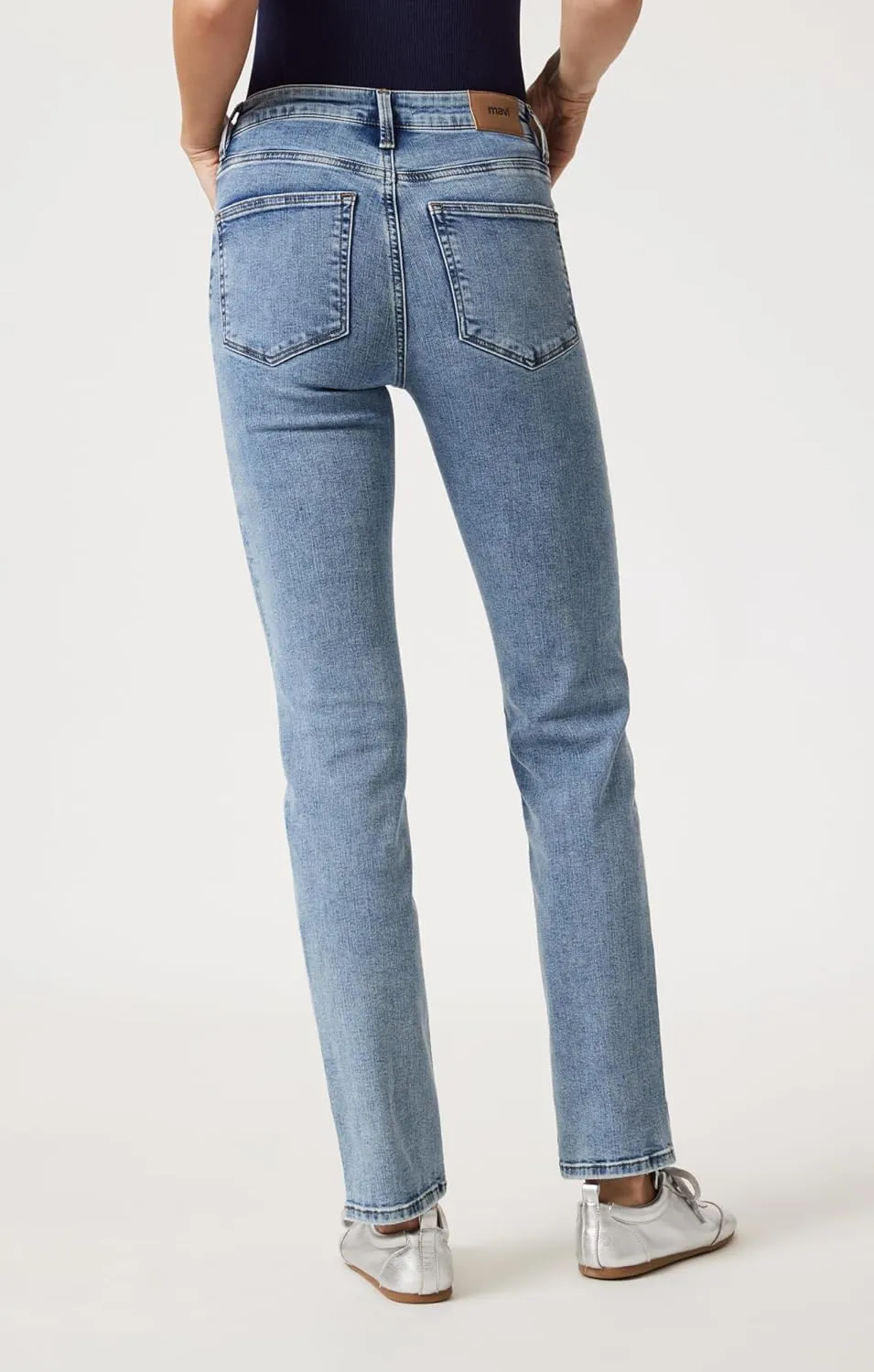 Mavi Women's Kendra High Rise Straight Boyfriend Jeans - Stretch Denim Jeans - Comfortable Jeans for Women, Machine Washable