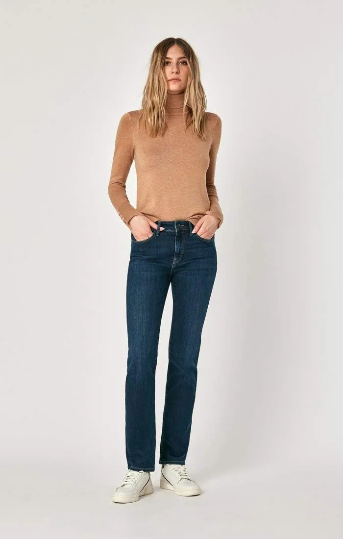 Mavi Women's Kendra High Rise Straight Boyfriend Jeans - Stretch Denim Jeans - Comfortable Jeans for Women, Machine Washable