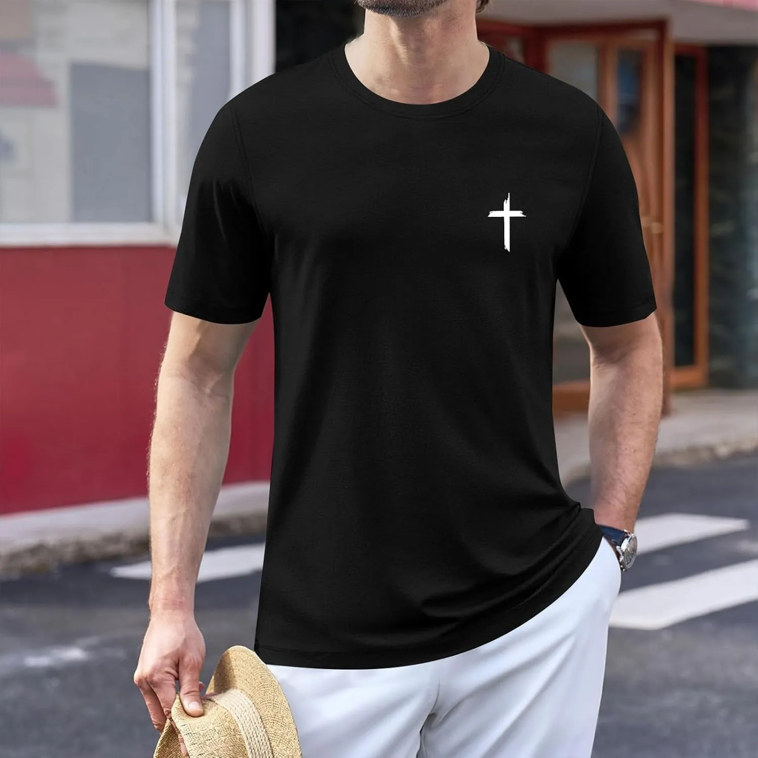 Men Basic Active T Shirt Quick Dry Outdoor Top Breathable Hiking Ready Graphic Comfort Fit Tunics