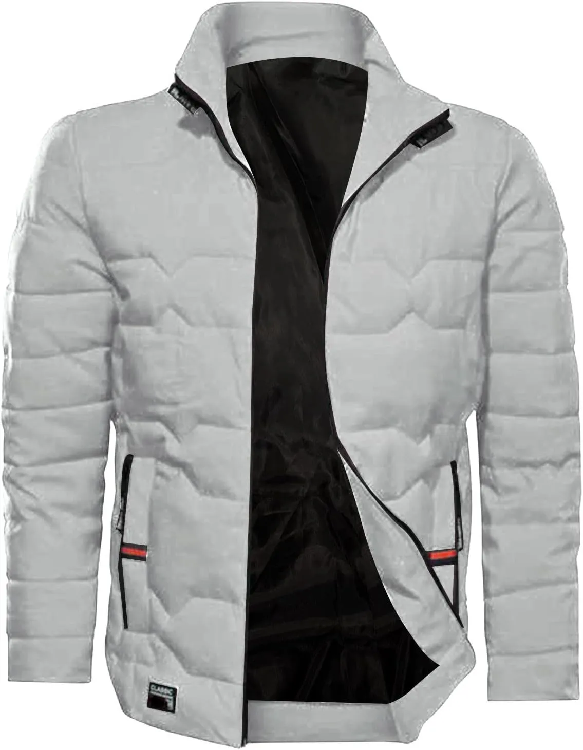 Mens Autumn And Winter Fashion Casual Collar Solid Color Padded Warm Cotton Coat Cotton Mens plus Size Winter