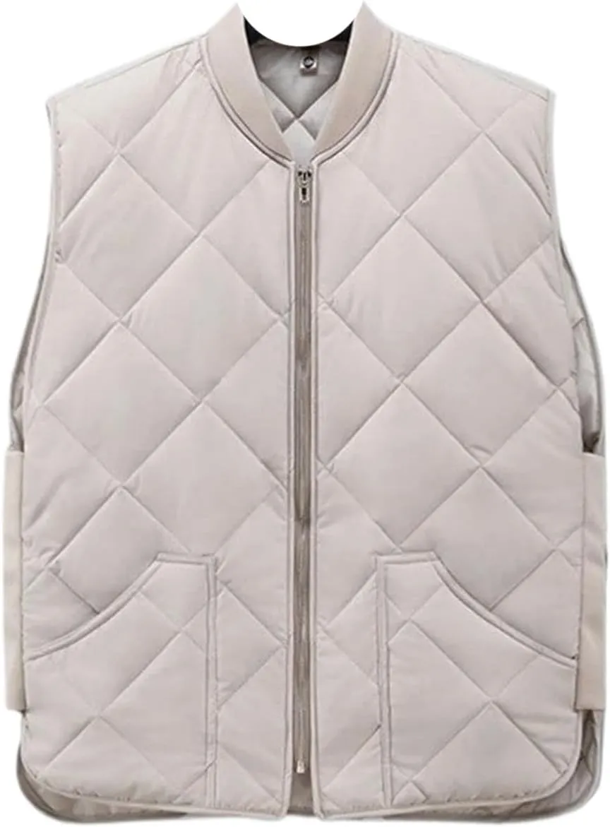 Men's Autumn Winter Warm Vest Sleeveless Jacket Cotton Padded Waistcoat Cargo Work Wear Male Coat