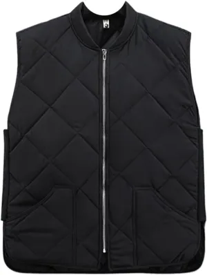 Men's Autumn Winter Warm Vest Sleeveless Jacket Cotton Padded Waistcoat Cargo Work Wear Male Coat