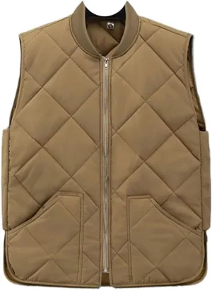 Men's Autumn Winter Warm Vest Sleeveless Jacket Cotton Padded Waistcoat Cargo Work Wear Male Coat