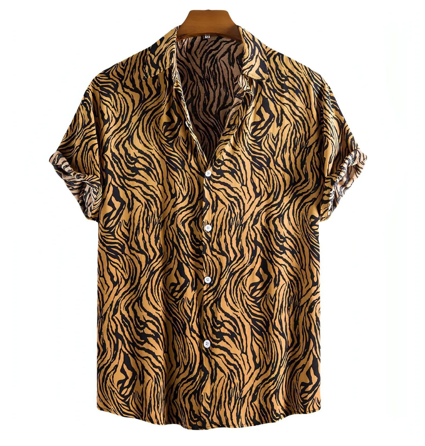 Mens Beach Shirts - Hawaiian shirts - Cheetah