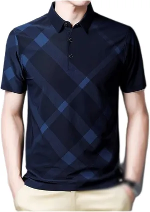 Men's Collared Ice Silk Quick Dry Shirt Body Shirt Men's Short Sleeve T-Shirt
