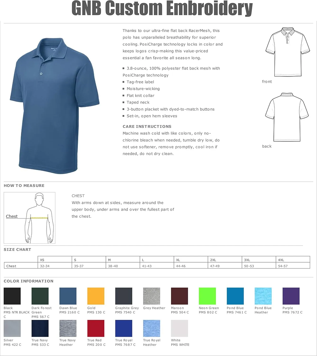 Men's Custom Golf Shirt. Custom Embroidered Polo Shirt/Golf Shirt