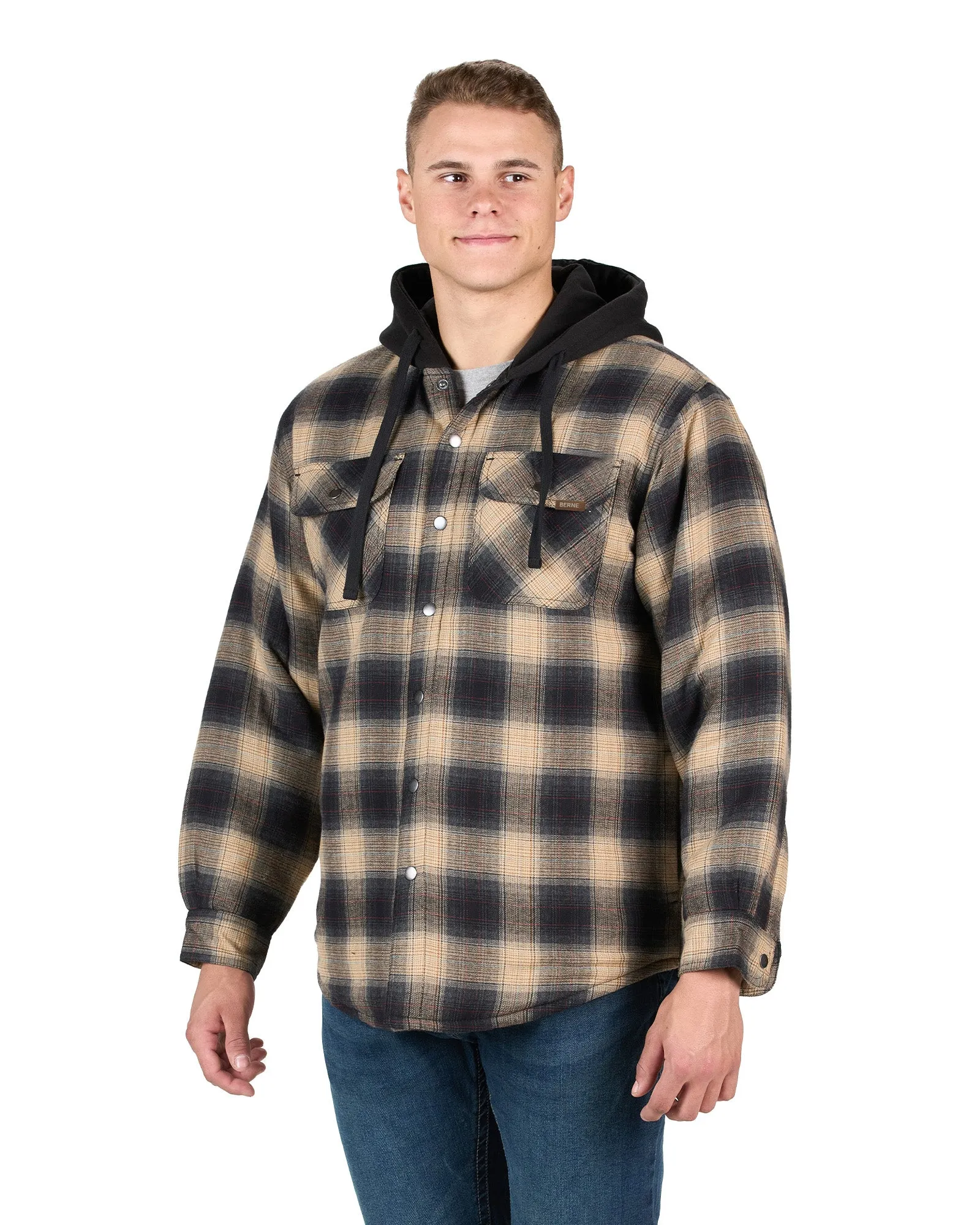 Men's Flannel Hooded Shirt Jacket