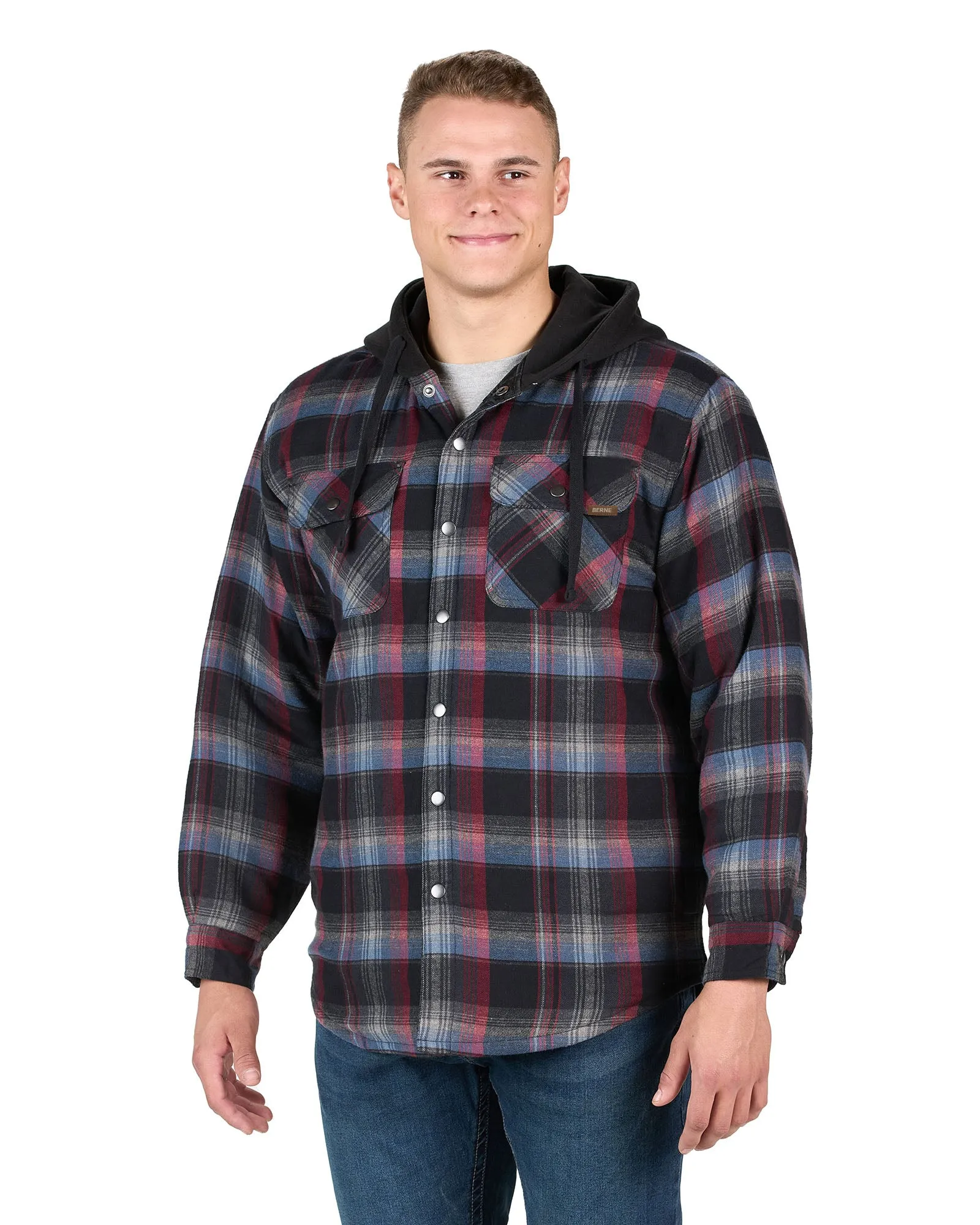 Men's Flannel Hooded Shirt Jacket
