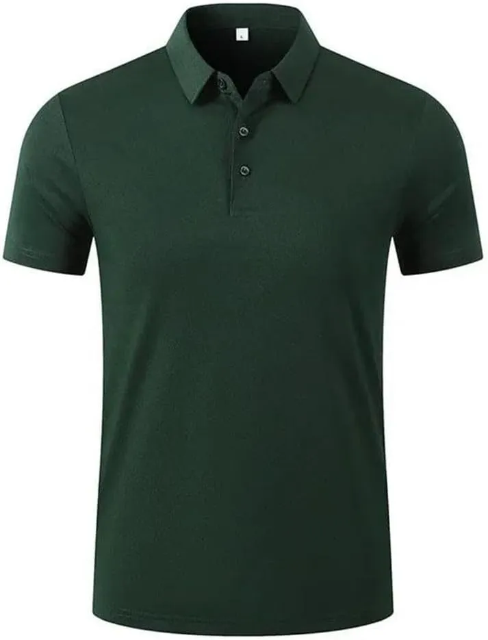 Men's Golf Polo Shirt Quick Dry Soft Golf T-Shirt Summer Top Golf Club Button T-Shirt Polo Shirt