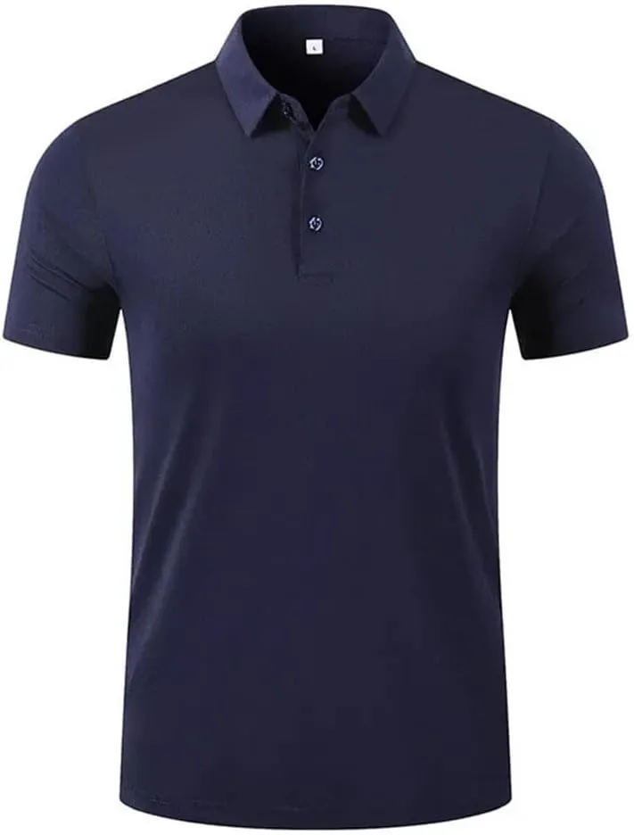 Men's Golf Polo Shirt Quick Dry Soft Golf T-Shirt Summer Top Golf Club Button T-Shirt Polo Shirt
