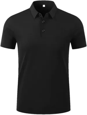Men's Golf Polo Shirt Quick Dry Soft Golf T-Shirt Summer Top Golf Club Button T-Shirt Polo Shirt