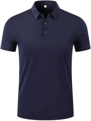 Men's Golf Polo Shirt Quick Dry Soft Golf T-Shirt Summer Top Golf Club Button T-Shirt Polo Shirt