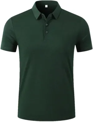 Men's Golf Polo Shirt Quick Dry Soft Golf T-Shirt Summer Top Golf Club Button T-Shirt Polo Shirt