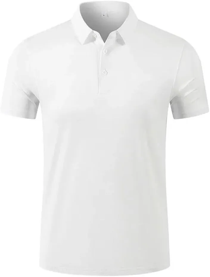 Men's Golf Polo Shirt Quick Dry Soft Golf T-Shirt Summer Top Golf Club Button T-Shirt Polo Shirt