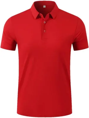 Men's Golf Polo Shirt Quick Dry Soft Golf T-Shirt Summer Top Golf Club Button T-Shirt Polo Shirt