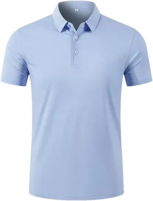 Men's Golf Polo Shirt Quick Dry Soft Golf T-Shirt Summer Top Golf Club Button T-Shirt Polo Shirt