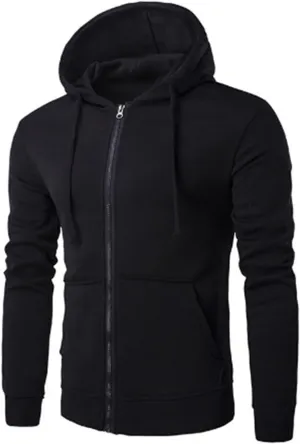 Mens Hoodies Casual Zip Up Outdoor Jackets Long Sleeve Running Workout Coats Trendy Solid Color Outwear With Pocket