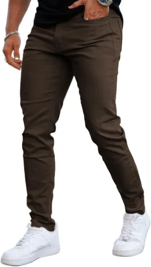 Mens Jeans Skinny Stretch Premium High Rise Colored Jeans Expandable Waist