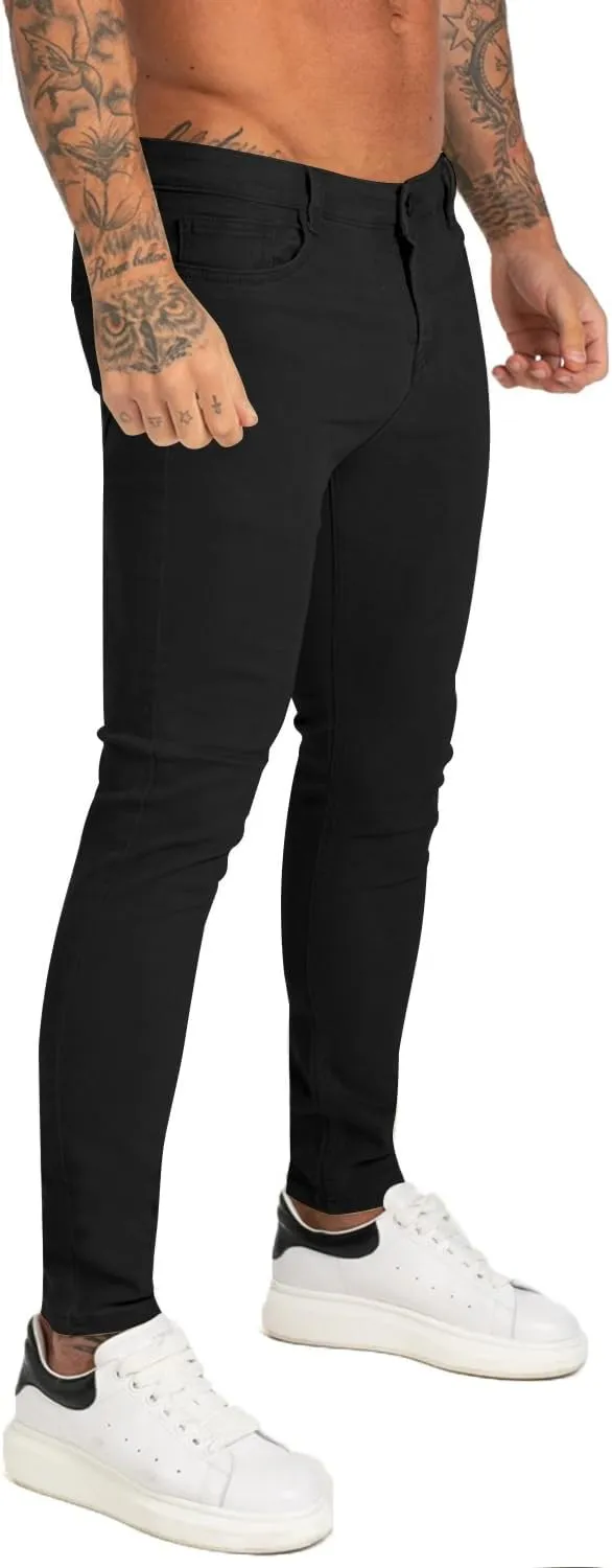 Mens Jeans Skinny Stretch Premium High Rise Colored Jeans Expandable Waist