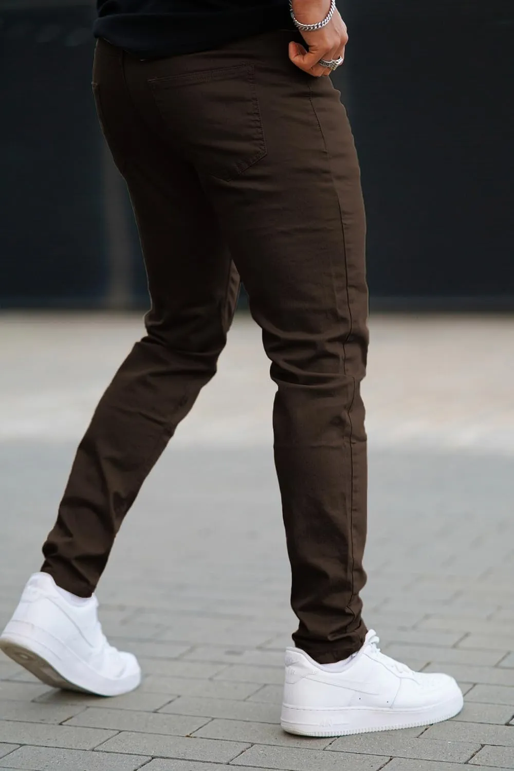 Mens Jeans Skinny Stretch Premium High Rise Colored Jeans Expandable Waist