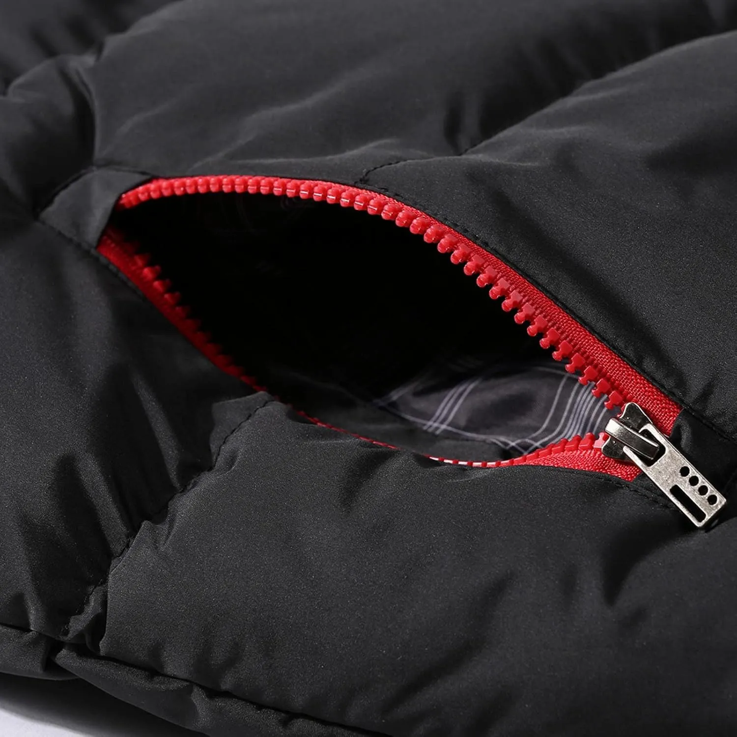 Men's Lightweight Packable Insulated Thick Padded Vest Men Warm Solid Heated Cotton Tops Pocket Casual Packable Padded