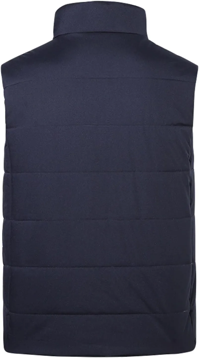 Men's Lightweight Packable Insulated Thick Padded Vest Men Warm Solid Heated Cotton Tops Pocket Casual Packable Padded