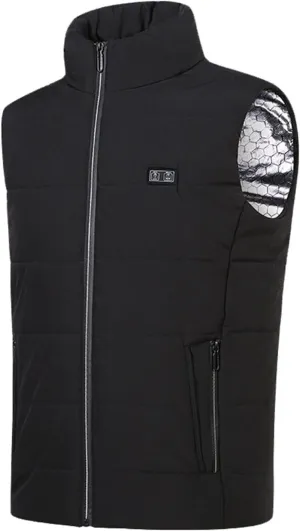 Men's Lightweight Packable Insulated Thick Padded Vest Men Warm Solid Heated Cotton Tops Pocket Casual Packable Padded