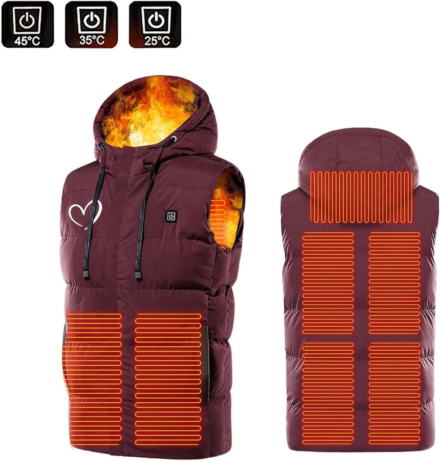Men's Lightweight Packable Insulated Thick Padded Vest Men Warm Solid Heated Cotton Tops Pocket Casual Packable Padded