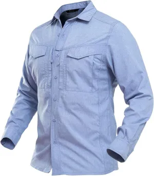 Mens Long Sleeve Shirt Shirt Quick Dry Outdoor Shirt Summer Long Sleeve Work Shirt