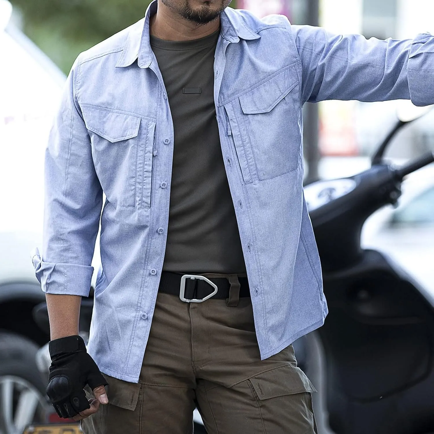 Mens Long Sleeve Shirt Shirt Quick Dry Outdoor Shirt Summer Long Sleeve Work Shirt