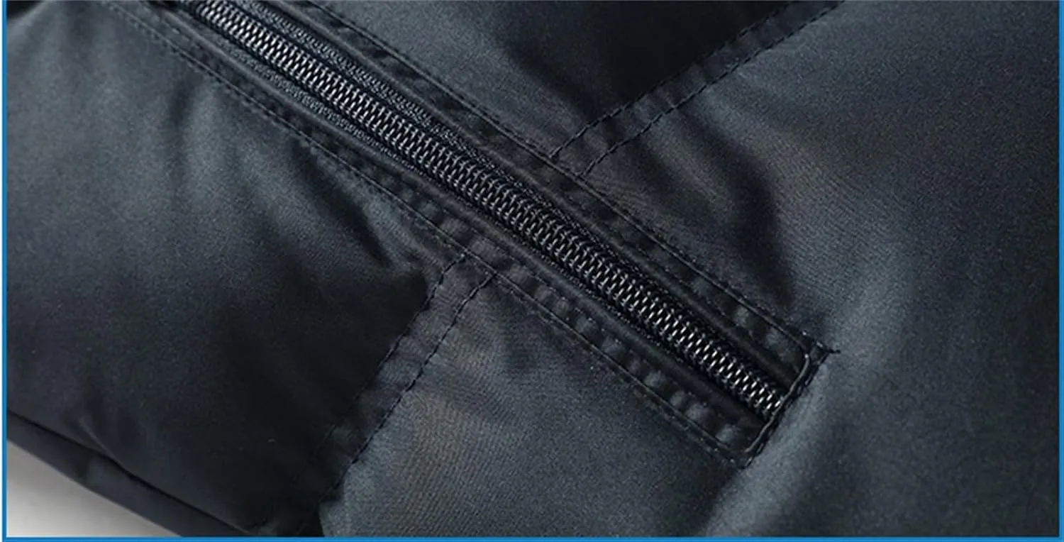 Mens Padded Cotton Vest Winter Outdoor Coat Sleeveless Lightweight Jacket Thick Warm Coat Heavy Jackets for Men
