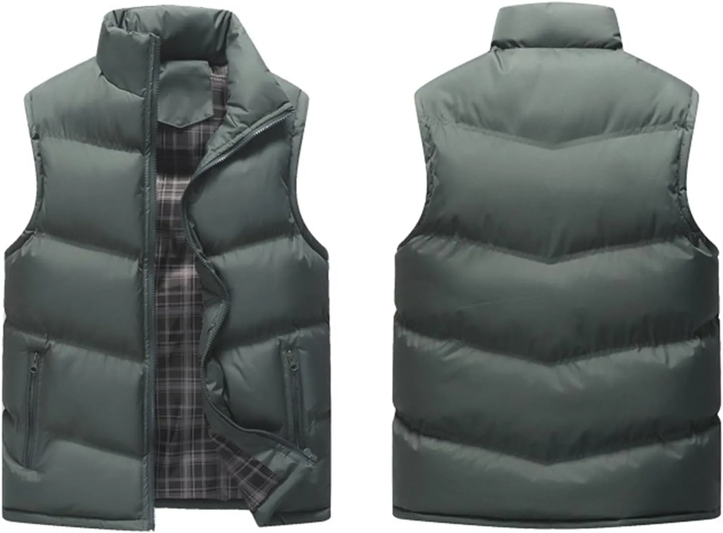 Mens Padded Cotton Vest Winter Outdoor Coat Sleeveless Lightweight Jacket Thick Warm Coat Heavy Jackets for Men