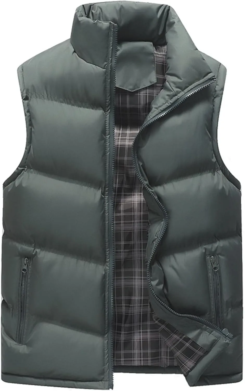 Mens Padded Cotton Vest Winter Outdoor Coat Sleeveless Lightweight Jacket Thick Warm Coat Heavy Jackets for Men