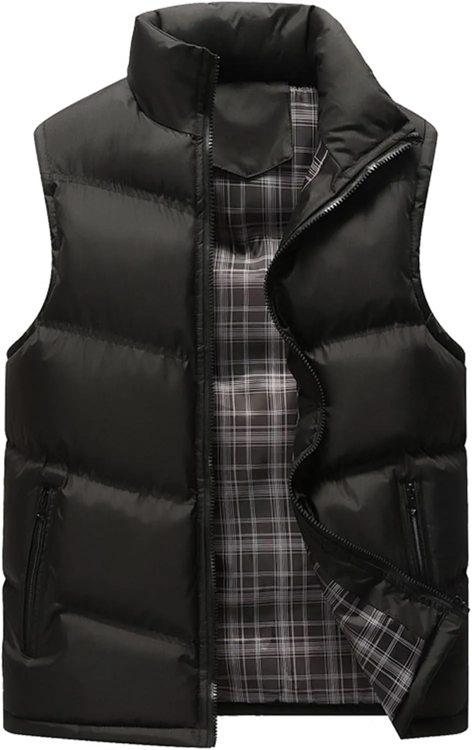 Mens Padded Cotton Vest Winter Outdoor Coat Sleeveless Lightweight Jacket Thick Warm Coat Heavy Jackets for Men