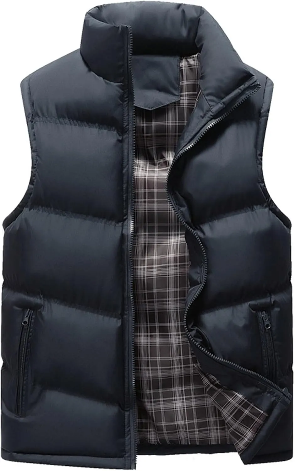 Mens Padded Cotton Vest Winter Outdoor Coat Sleeveless Lightweight Jacket Thick Warm Coat Heavy Jackets for Men