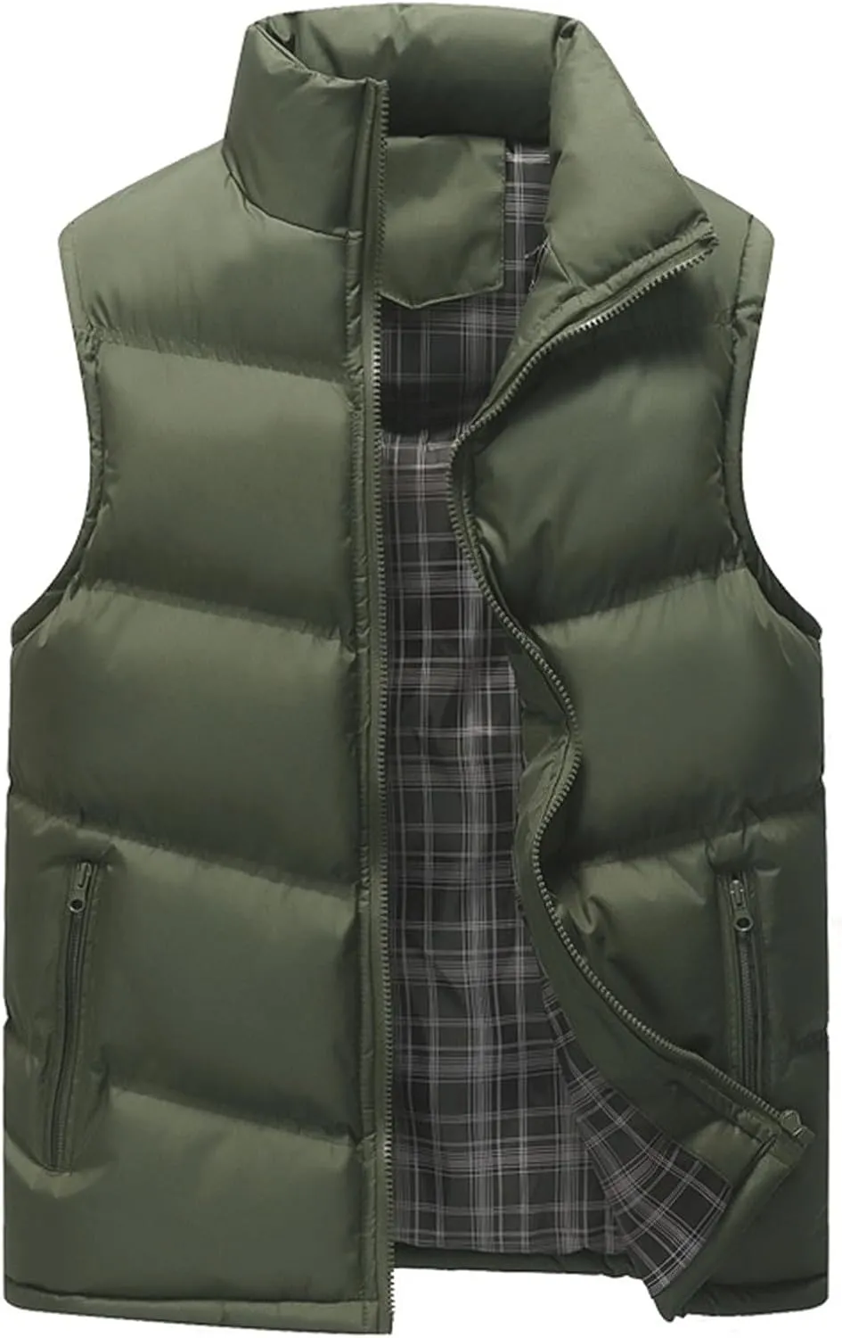 Mens Padded Cotton Vest Winter Outdoor Coat Sleeveless Lightweight Jacket Thick Warm Coat Heavy Jackets for Men