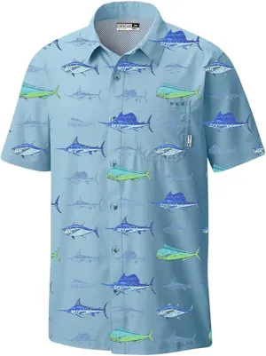 Men's Performance Short Sleeve Button Up Quick Dry Shirt 50  UPF Fishing Shirt