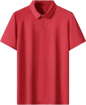 Men's Polo Shirt Quick Dry Ice Silk Sports Jogging Polo Shirts Golf Shirt Short Sleeve T-Shirt
