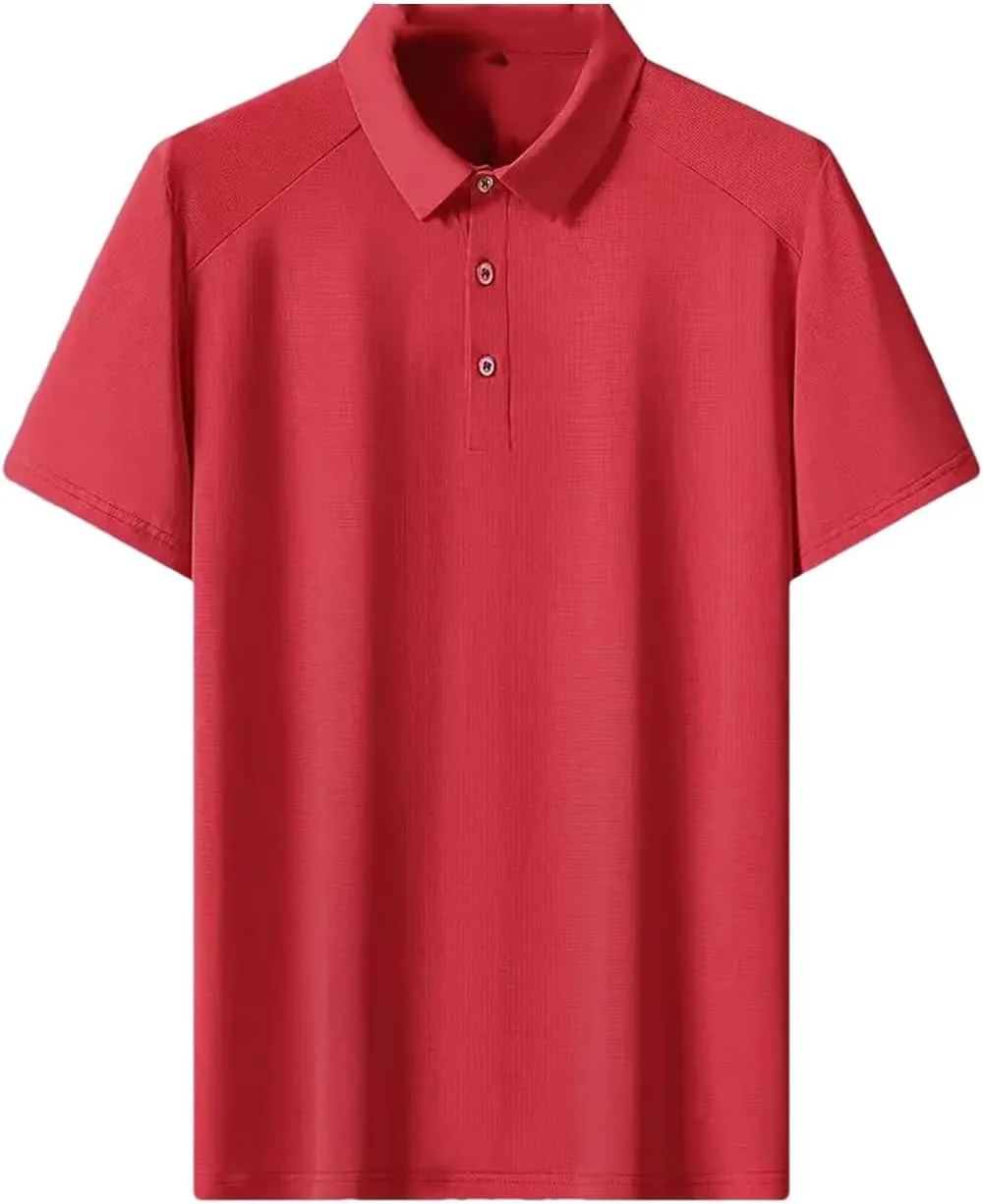 Men's Polo Shirt Quick Dry Ice Silk Sports Jogging Polo Shirts Golf Shirt Short Sleeve T-Shirt