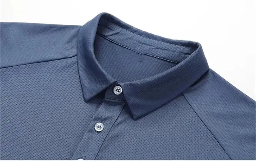 Men's Polo Shirt Quick Dry Ice Silk Sports Jogging Polo Shirts Golf Shirt Short Sleeve T-Shirt