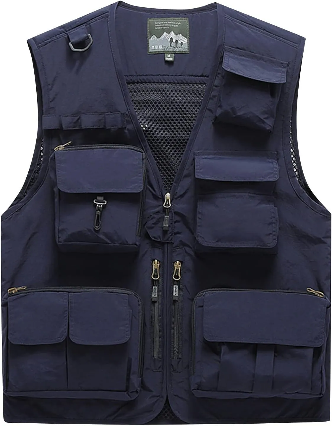 Men's Puffy Vests Multi Pocket Vest Thin Outdoor Fishing And Mountaineering Photography Breathable Tank Top, M-4XL