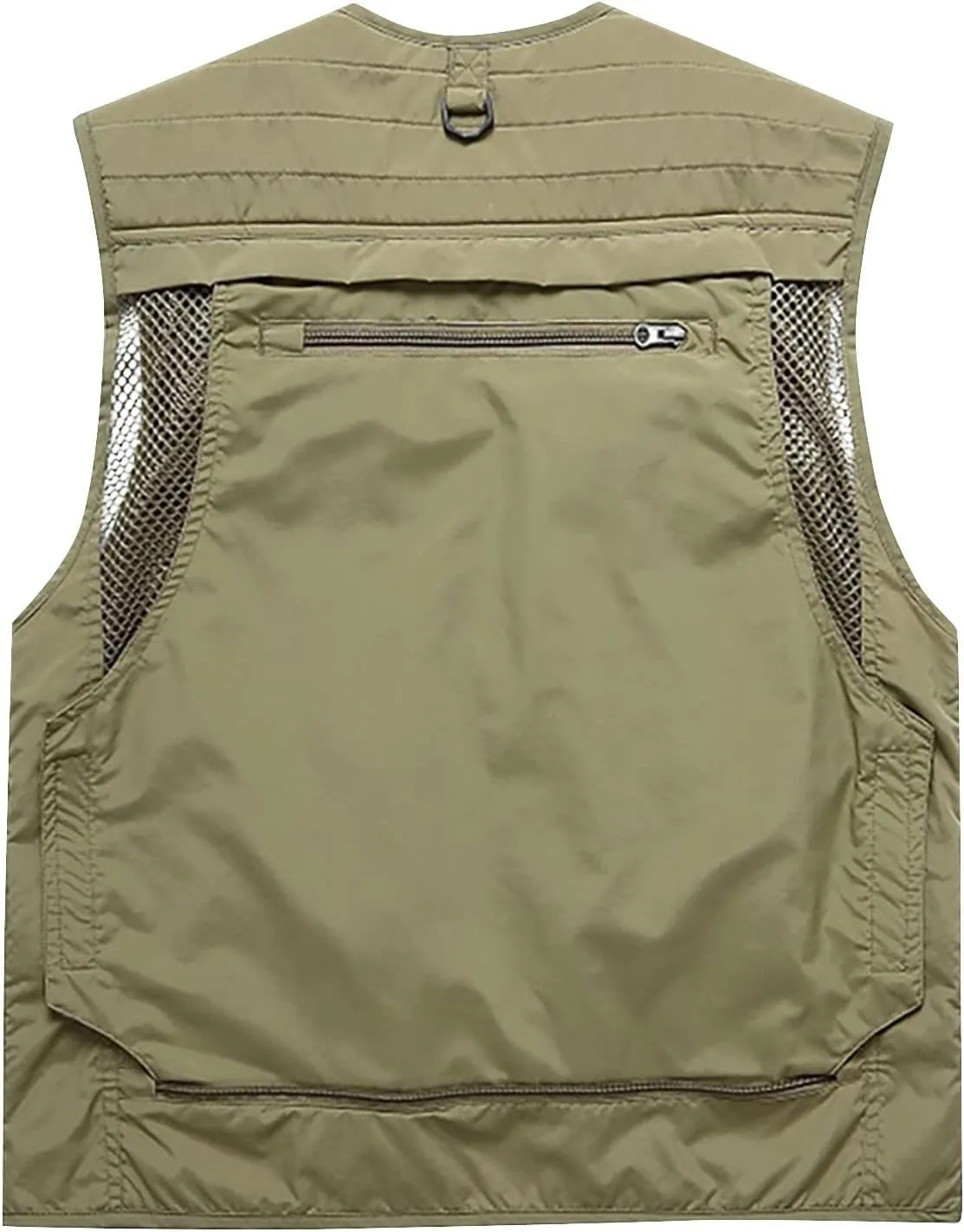 Men's Puffy Vests Multi Pocket Vest Thin Outdoor Fishing And Mountaineering Photography Breathable Tank Top, M-4XL